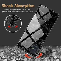 Coverskart Back Cover for Oppo A52 Marble Cover Case, Marble Pattern Anti Scratch Toughened Glass Back Case with Electroplated TPU Bumper Back Case (Black)-thumb3