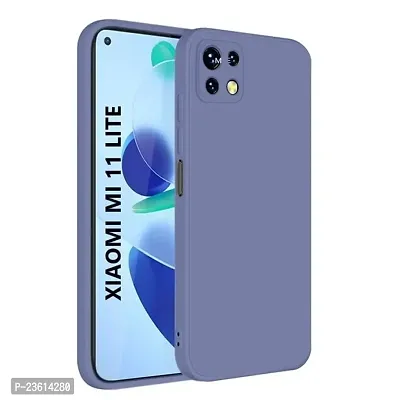 CoversKart Compatible with Xiaomi 11 Lite NE 5G Ultra Slim Soft Silicone Back Cover | Inner Microfiber | Camera Protection Back Case (Grey)