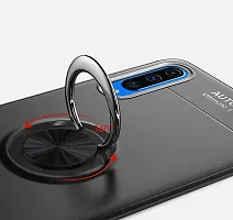 Coverskart? Shock Proof Sleek Rubberized AutoFocus with Beautiful Shockproof Ring Holder Stand Magnetic Aluminum Metal Case Cover Back Cover for Samsung Galaxy A50 (Black)-thumb1