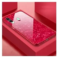 Coverskart Back Cover for Samsung M40 Marble Cover Case, Marble Pattern Anti Scratch Toughened Glass Back Case with Electroplated TPU Bumper Back Case (Red)-thumb3