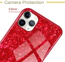 Coverskart Back Cover for RealMe C11 Marble Cover Case, Marble Pattern Anti Scratch Toughened Glass Back Case with Electroplated TPU Bumper Back Case (Red)-thumb1