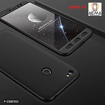 AEMA? Original 100% 360 Degree Oppo F5 Front Back Cover Case with Tempered Black