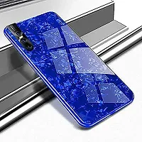 Coverskart Luxurious Marble Pattern Bling Shell Back Glass Case Cover with Soft TPU Bumper for Vivo V15pro, (Blue)-thumb1