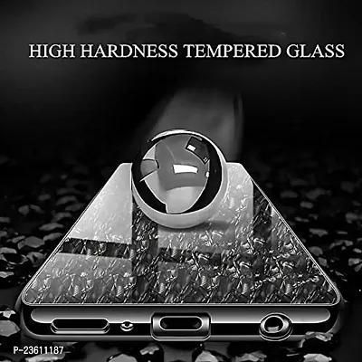 Coverskart Luxurious Marble Pattern Bling Shell Back Glass Case Cover with Soft TPU Bumper for Samsung Galaxy A30 / A20, (Black)-thumb3