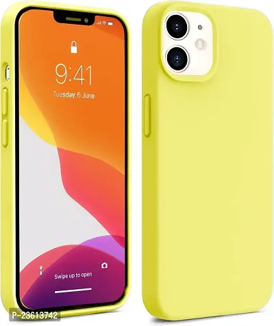 CoversKart? Liquid Silicone Back Cover for iPhone 11 | Shockproof Drop and Camera Protection | Soft Microfiber Inside| Silicone Bumper Case (Yellow)