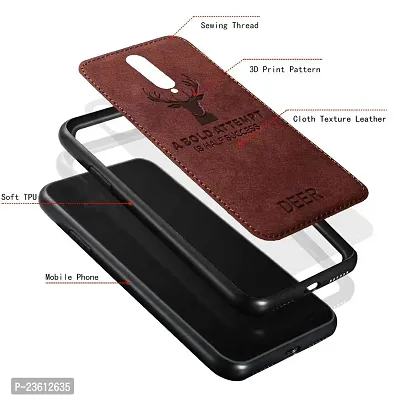 AE Mobile Accessorize? Deer Cloth Canvas Texture Fabric Leather Case for Oppo F11 Pro, (Brown)-thumb4