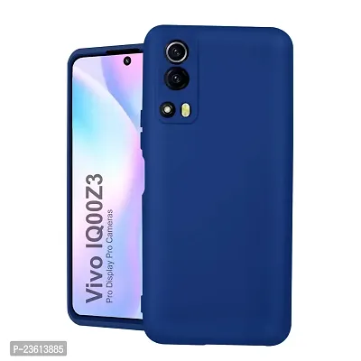 CoversKart Compatible with iQOO Z3 Ultra Slim Soft Silicone Back Cover | Inner Microfiber | Camera Protection Back Case (Blue)