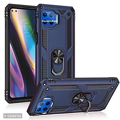 AEMA? for Oppo F17 Pro Luxury Dual Layer Hybrid Shockproof Armor Defender Case with 360 Degree Metal Rotating Finger Ring Holder Kickstand for Oppo F17 Pro, (Blue)-thumb2