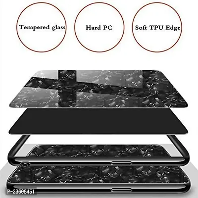 Coverskart Luxurious Marble Pattern Bling Shell Back Glass Case Cover with Soft TPU Bumper for Vivo Z1pro, (Black)-thumb4