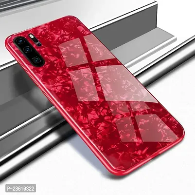 Coverskart Luxurious Marble Pattern Bling Shell Back Glass Case Cover with Soft TPU Bumper for Xiaomi Redmi Note 8pro, (Red)-thumb3