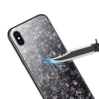 Coverskart Luxurious Marble Pattern Bling Shell Back Glass Case Cover with Soft TPU Bumper for Vivo Z1pro, (Black)-thumb4