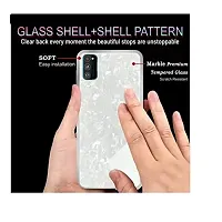 Coverskart Luxurious Marble Pattern Bling Shell Back Glass Case Cover with Soft TPU Bumper for Samsung Galaxy S20 Plus (White)-thumb1