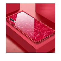 Coverskart Luxurious Marble Pattern Bling Shell Back Glass Case Cover with Soft TPU Bumper for Samsung Galaxy A50, (Red)-thumb3