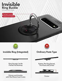 Coverskart? Shock Proof Sleek Rubberized AutoFocus with Beautiful Shockproof Ring Holder Stand Magnetic Aluminum Metal Case Cover Back Cover for Samsung Galaxy S10 (Black)-thumb3