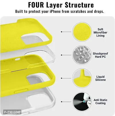 CoversKart? Liquid Silicone Back Cover for iPhone 11 | Shockproof Drop and Camera Protection | Soft Microfiber Inside| Silicone Bumper Case (Yellow)-thumb4