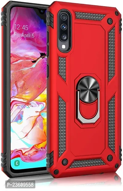 AEMA? Luxury Dual Layer Hybrid Shockproof Armor Defender Case with 360 Degree Metal Rotating Finger Ring Holder Kickstand for (VIVO S1, Red)