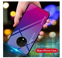 ae mobile accessorize AEMA (TM) Colourful Toughened Glass Back Case with Shockproof TPU Rubber Bumper Back Cover for Vivo S1 pro, (Blue - Pink)-thumb1