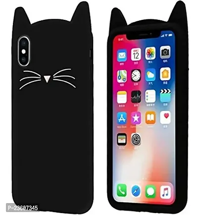 Coverskart ?[3D Cartoon Series] (Black) 3D Cute Cat Beard Silicone Case Cover Lovely Mobile Shell for iPhone X