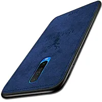 AE Mobile Accessorize? Poco X2 Deer Cloth Canvas Texture Fabric Leather Case for (Poco X2, Blue)-thumb1