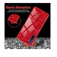 Coverskart Luxurious Marble Pattern Bling Shell Back Glass Case Cover with Soft TPU Bumper for Oppo Reno 3 Pro (6.4inch, 4G), (Red)-thumb3