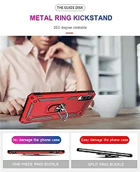 AEMA? for Samsung Galaxy A70 Luxury Dual Layer Hybrid Shockproof Armor Defender Case with 360 Degree Metal Rotating Finger Ring Holder Kickstand for Samsung Galaxy A70, (Red)-thumb4