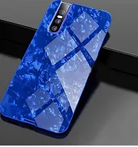 Coverskart Luxurious Marble Pattern Bling Shell Back Glass Case Cover with Soft TPU Bumper for Vivo V15pro, (Blue)-thumb4