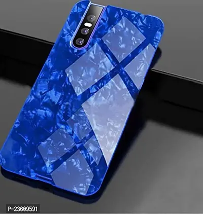 Coverskart Luxurious Marble Pattern Bling Shell Back Glass Case Cover with Soft TPU Bumper for Vivo V15pro, (Blue)-thumb5