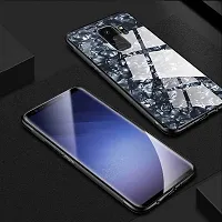 Coverskart Luxurious Marble Pattern Bling Shell Back Glass Case Cover with Soft TPU Bumper for Samsung Galaxy S9, (Black)-thumb1