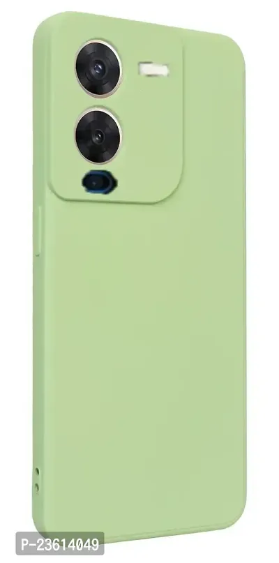 CoversKart Compatible with VIVO V25 Pro 5G Ultra Slim Soft Silicone Back Cover | Inner Microfiber | Camera tection Back Case (Parrot Green)