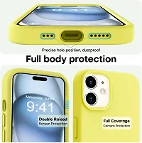 CoversKart? Liquid Silicone Back Cover for iPhone 11 | Shockproof Drop and Camera Protection | Soft Microfiber Inside| Silicone Bumper Case (Yellow)-thumb1