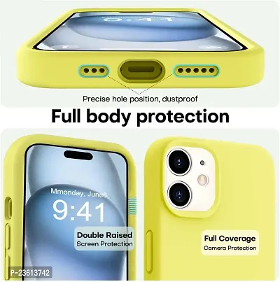 CoversKart? Liquid Silicone Back Cover for iPhone 11 | Shockproof Drop and Camera Protection | Soft Microfiber Inside| Silicone Bumper Case (Yellow)-thumb2