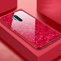 Coverskart for One Plus 8 Pro,1+8 pro Luxurious Marble Pattern Bling Shell Back Glass Case Cover with Soft TPU Bumper for One Plus 8 Pro, (Red)-thumb1