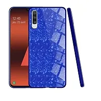 Coverskart Luxurious Marble Pattern Bling Shell Back Glass Case Cover with Soft TPU Bumper for (Xiaomi Mi A3, Blue)-thumb1