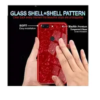 Coverskart Luxurious Marble Pattern Bling Shell Back Glass Case Cover with Soft TPU Bumper for Samsung Galaxy S8 (One Plus 5T, Red)-thumb3