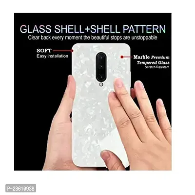 Coverskart Luxurious Marble Pattern Bling Shell Back Glass Case Cover with Soft TPU Bumper for Poco X2 (White)-thumb3