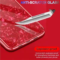 Coverskart for Xiaomi Redmi Note 9 Pro/Xiaomi Redmi Note 9 Pro Max Luxurious Marble Pattern Bling Shell Back Glass Case Cover with Soft TPU Bumper for (Red)-thumb2