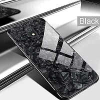 Coverskart for Xiaomi Redmi 8A Luxurious Marble Pattern Bling Shell Back Glass Case Cover with Soft TPU Bumper for Xiaomi Redmi 8A, (Black)-thumb1