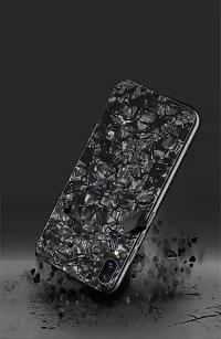 Coverskart Luxurious Marble Pattern Bling Shell Back Glass Case Cover with Soft TPU Bumper for iPhone XR, (Black)-thumb3