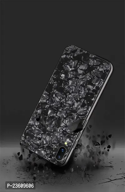 Coverskart Luxurious Marble Pattern Bling Shell Back Glass Case Cover with Soft TPU Bumper for iPhone XR, (Black)-thumb4