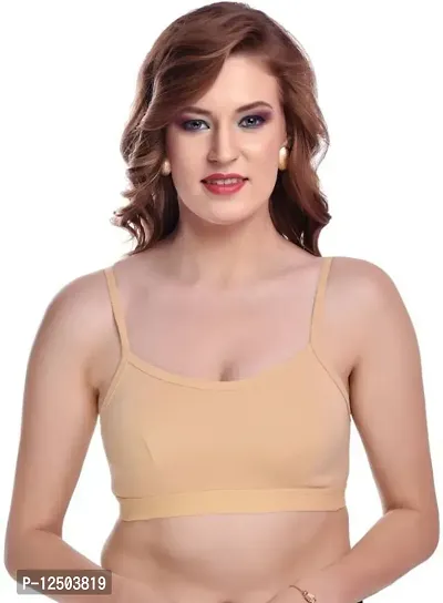 Stylish Beige Cotton Solid Bras For Women-thumb0