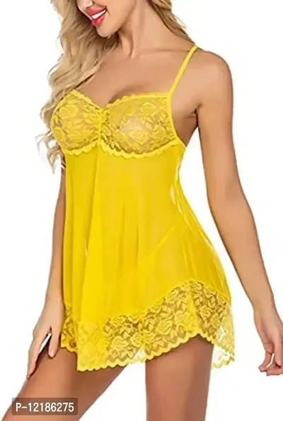 Women's Blended Solid Midi Babydoll-thumb3