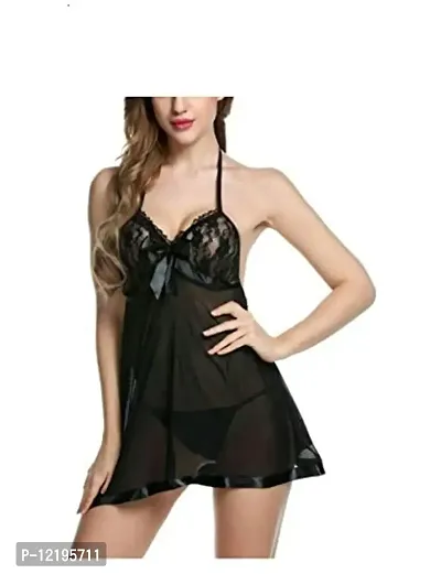 new blue eyes Black Babydoll Lingerie Set for Honeymoon for Woman with g String Thongs