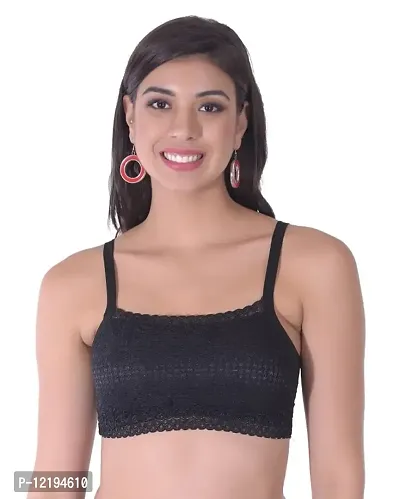 New Blue Eyes Women's Net Moulded Cups Wire Free Sports Bra Black & White-thumb0