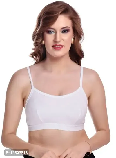 Stylish White Cotton Solid Bras For Women