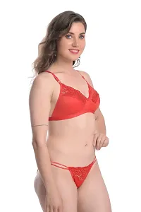 new blue eyes Women Lingerie Bra Panty Set Honeymoon Dress (32, RED)-thumb1