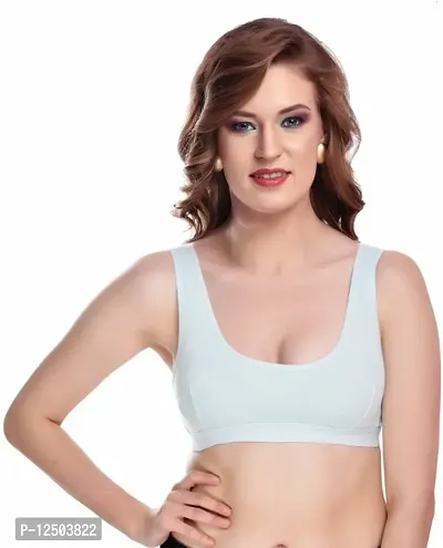 Stylish Off White Cotton Solid Bras For Women