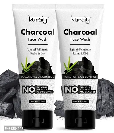 Kuraiy Charcoal Natural Face Wash  Pack Of 2-thumb0