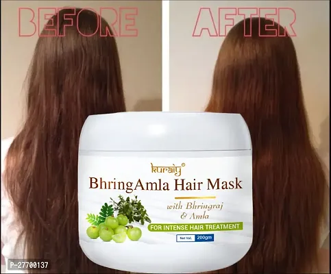 KURAIY BHRING AMLA Hair Mask for Dry Damaged Hair Smoothing Curly Hair Care Protein Brighten Moisturizing Repair PACK OF 1-thumb0