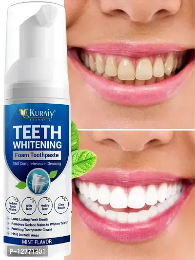KURAIY Pure Stain Removal Teeth Whitening Oral Hygiene Teeth Mousse Toothpaste Whitening Foam Teethaid Mouthwash Mouth Wash-thumb0