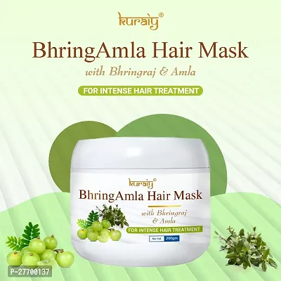 KURAIY BHRING AMLA Hair Mask for Dry Damaged Hair Smoothing Curly Hair Care Protein Brighten Moisturizing Repair PACK OF 1-thumb3